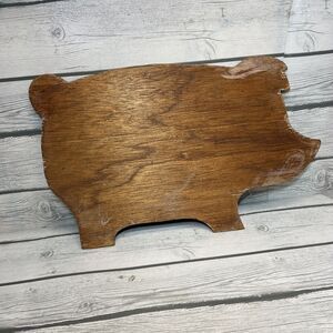 Handmade PIG Shaped Cottage Farmhouse Serving Wood CUTTING BOARD Home Decor 15”